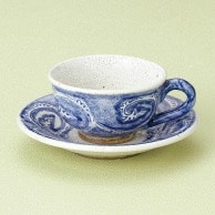 【直送品】山万 氷雪唐草　青コーヒー碗皿　手描き  72224－519 1個（ご注文単位1個）