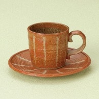 >【直送品】山万 彫十草　赤コーヒー碗皿  72242－549 1個（ご注文単位1個）