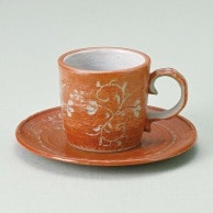 【直送品】山万 唐草彫　赤コーヒー碗皿  72263－549 1個（ご注文単位1個）