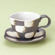 山万 角型黒格子コーヒー碗皿  72275－319 1個（ご注文単位1個）【直送品】