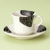 【直送品】山万 黒カスリ　コーヒー碗皿  72457－189 1個（ご注文単位1個）