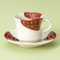 【直送品】山万 赤カスリ　コーヒー碗皿  72460－189 1個（ご注文単位1個）