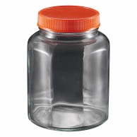 ガラス　保存ビン　八角型　オレンジ   1個（ご注文単位1個）【直送品】