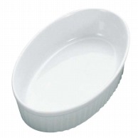 >【直送品】 白磁オーブン　オーバルベ－キング　立筋　グラタン皿 12吋  1個（ご注文単位1個）