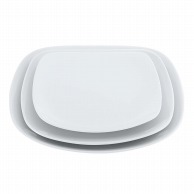 >【直送品】 磁器　中華・洋食兼用食器　白撫角皿　22cm   1個（ご注文単位1個）