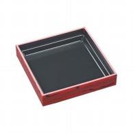 【直送品】 エフピコ 折箱　WPS－角　本体 214－214　V 赤焼板目黒 15枚/袋（ご注文単位9袋）