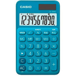 カシオ カラフル電卓  レイクブルー SL-300C-BU-N ［10桁 /W税率非対応］ SL300CBUN 1個（ご注文単位1個）【直送品】
