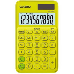 カシオ カラフル電卓  ライムグリーン SL-300C-YG-N ［10桁 /W税率非対応］ SL300CYGN 1個（ご注文単位1個）【直送品】