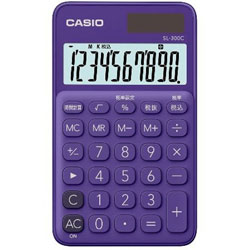 カシオ カラフル電卓  パープル SL-300C-PL-N ［10桁 /W税率非対応］ SL300CPLN 1個（ご注文単位1個）【直送品】