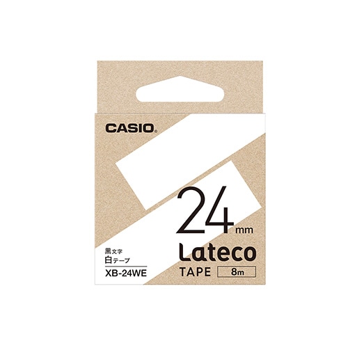 カシオ ラベルライターLateco用テープ  白 XB-24WE ［黒文字 /24mm幅］ XB24WE 1個（ご注文単位1個）【直送品】