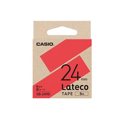 カシオ ラベルライターLateco用テープ  赤 XB-24RD ［黒文字 /24mm幅］ XB24RD 1個（ご注文単位1個）【直送品】