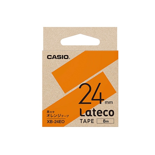 カシオ ラベルライターLateco用テープ  オレンジ XB-24EO ［黒文字 /24mm幅］ XB24EO 1個（ご注文単位1個）【直送品】