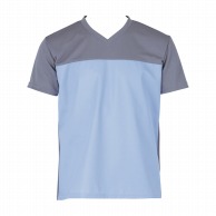 >【直送品】 入浴介護Tシャツ　403340　L　ブルー   1枚（ご注文単位1枚）