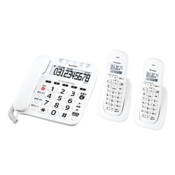 シャープ コードレス電話機  ホワイト系 JD-V39CW ［子機2台］ JDV39CW 1個（ご注文単位1個）【直送品】