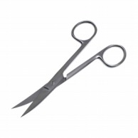 >【直送品】 一般外科剪刀　両尖・曲　ネジ止 E220－315　18cm  1個（ご注文単位1個）
