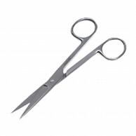 >【直送品】 一般外科剪刀　両尖・直　ネジ止 E220－296　18cm  1個（ご注文単位1個）