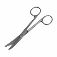 一般外科剪刀　両鈍・曲　ネジ止 E220－116　16cm  1個（ご注文単位1個）【直送品】