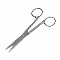 >【直送品】 一般外科剪刀　両尖・直　ネジ止 E220－117　16cm  1個（ご注文単位1個）