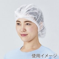【直送品】 メディテックジャパン モブキャップ フリーサイズ CAP－001W　ホワイト 100枚/袋（ご注文単位10袋）