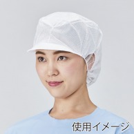 【直送品】 メディテックジャパン つば付帯電帽 LL ECT－LL　ホワイト 20枚/袋（ご注文単位10袋）