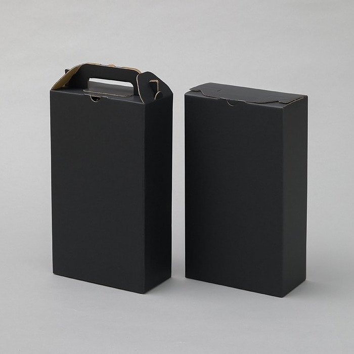 【直送品】 和気 ワンタッチボトルケース 2本箱 ブラック 100枚/箱（ご注文単位1箱）