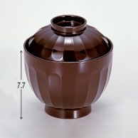 【直送品】 若泉漆器 3．2寸菊形小吸椀　溜  W－1－64 1個（ご注文単位1個）