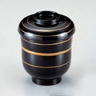 若泉漆器 つづみ小吸椀　黒金ライン  W－4－10 1個（ご注文単位1個）【直送品】