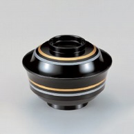 若泉漆器 竹型吸椀　黒にライン  W－5－31 1個（ご注文単位1個）【直送品】