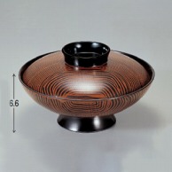 【直送品】 若泉漆器 5．5寸小槌煮物椀　木目  W－7－23 1個（ご注文単位1個）