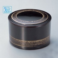 【直送品】 若泉漆器 筒型飯器　黒かすり内朱  W－7－97 1個（ご注文単位1個）
