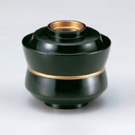 若泉漆器 3．2寸杵型椀　緑つば金ライン  W－9－73 1個（ご注文単位1個）【直送品】