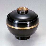 若泉漆器 大和吸椀　黒つば帯金  1-159-1 1個（ご注文単位1個）【直送品】