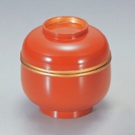 若泉漆器 鈴型小吸椀　朱帯金  1－180－11 1個（ご注文単位1個）【直送品】