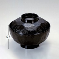 若泉漆器 3．8寸亀甲吸椀　黒  1－181－9 1個（ご注文単位1個）【直送品】