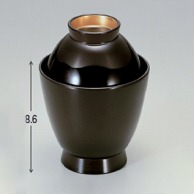 若泉漆器 富士型吸椀　溜つば金  1－182－16 1個（ご注文単位1個）【直送品】