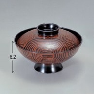 若泉漆器 4．5寸小槌吸椀　木目  1－184－6 1個（ご注文単位1個）【直送品】