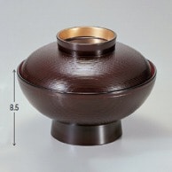 若泉漆器 保温煮物椀　溜千筋  1－193－7 1個（ご注文単位1個）【直送品】
