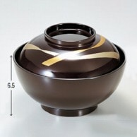 若泉漆器 4．5寸雑煮椀　溜花帯  1－201－6 1個（ご注文単位1個）【直送品】
