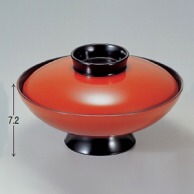 若泉漆器 6寸小槌煮物椀　朱  1－207－10 1個（ご注文単位1個）【直送品】