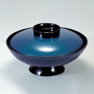 【直送品】 若泉漆器 6寸小槌煮物椀　ブルー玉虫色  1－208－4 1個（ご注文単位1個）