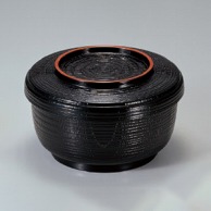 若泉漆器 耐熱割子飯器　黒天朱  1－222－2 1個（ご注文単位1個）【直送品】