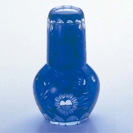 【直送品】 花切子　冠水瓶　ルリ HN－40BL　700cc　ガラス製  1個（ご注文単位1個）