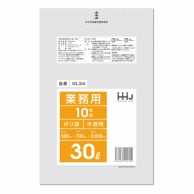 ハウスホールドジャパン ポリ袋　30L　GL34 半透明 10枚入 1冊（ご注文単位80冊）【直送品】