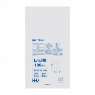 >【直送品】 ハウスホールドジャパン レジ袋　40号　TE40 白 100枚入 1冊（ご注文単位40冊）