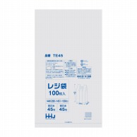 【直送品】 ハウスホールドジャパン レジ袋　45号　TE45 白 100枚入 1冊（ご注文単位30冊）