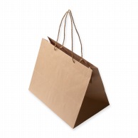 【直送品】星野 手提げ紙袋　キャリーバッグ K－L 3　ブラウン　314136 100枚/束（ご注文単位1束）