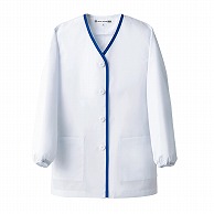 セブンユニフォーム 抗菌コート　女性用　長袖 7号　ホワイト×ブルー BA1001-8　1枚（ご注文単位1枚）【直送品】