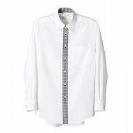 【直送品】 セブンユニフォーム ボタンダウンシャツ　男女兼用　長袖 3L　ホワイト×ブラックチェック CH1583-9　1枚（ご注文単位1枚）