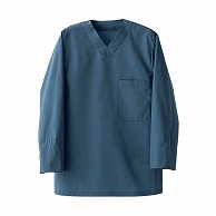 セブンユニフォーム 8分袖シャツ　袖口アンダーカバー付　男女兼用 S　ブルー CH4472-1　1枚（ご注文単位1枚）【直送品】
