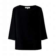 セブンユニフォーム ニットシャツ　女性用　7分袖 7号　ブラック CU2597-9　1枚（ご注文単位1枚）【直送品】